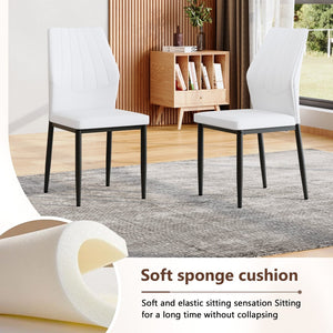 English Elm Table Set: Modern 64.5" Black Wood Textured Dining Table With 4 Stylish Pu Chairs For Comfort & Style W1151S04306-GIGA