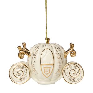 Lenox Licensed Porcelain Christmas Ornament Officially Holiday Tree Collectible with Gold Accent Cinderella's Coach Ornament 887036