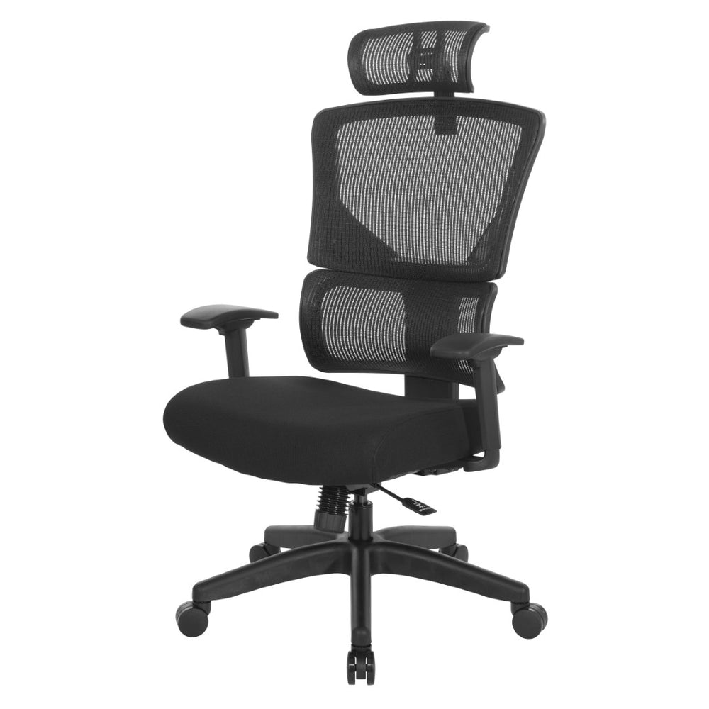 OSP Home Furnishings Vertical Matrix Breathable Ergonomic Office Chair with Lumbar Support and Adjustable Headrest Mesh 639-F3T1N48PHX