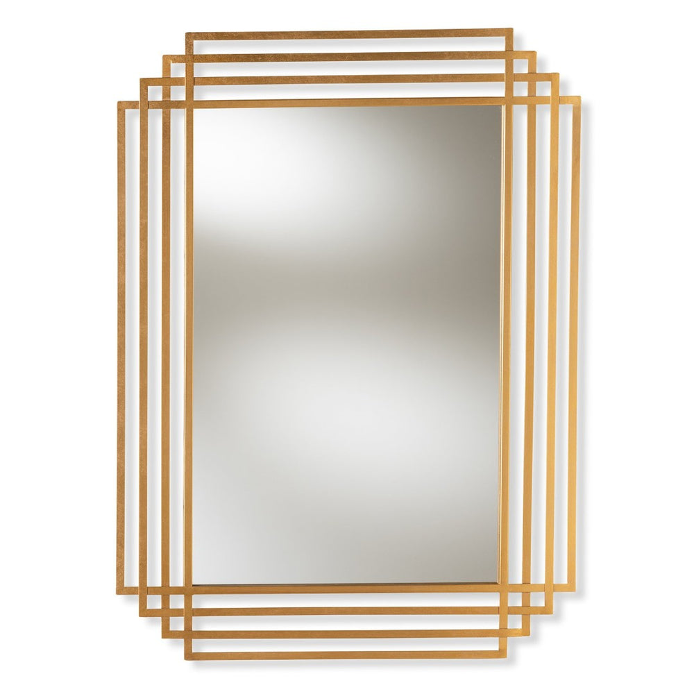 Baxton Studio Baxton Studio Kalinda Art Deco Antique Gold Accent Mirror – Luxurious Rectangular Design for Any Room RXW-6233