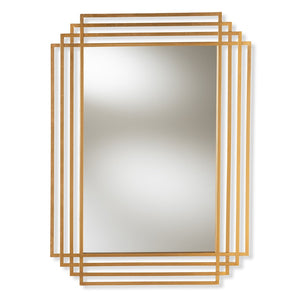 Baxton Studio Baxton Studio Kalinda Art Deco Antique Gold Accent Mirror – Luxurious Rectangular Design for Any Room RXW-6233