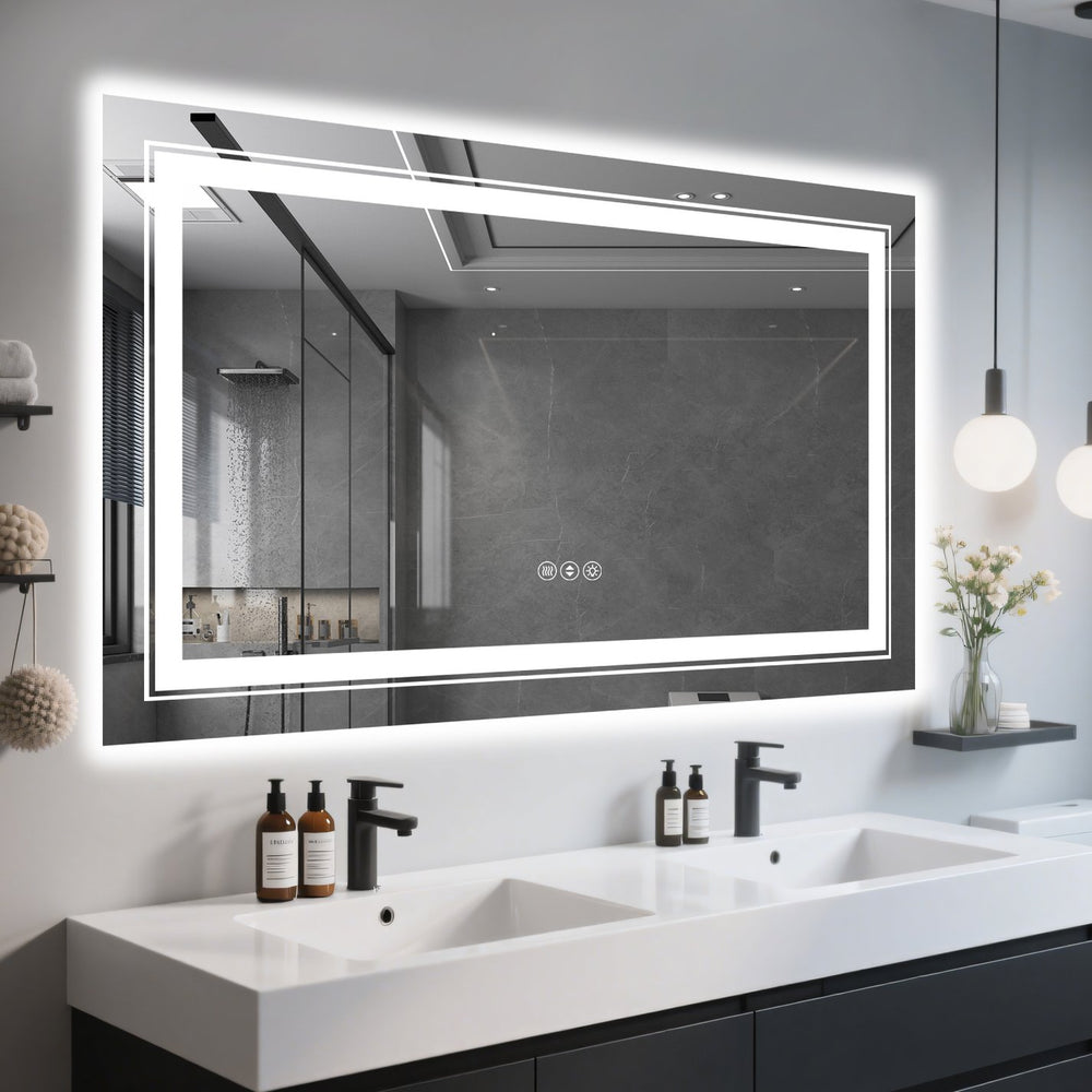 English Elm 40X24 Inch Frameless Led Bathroom Mirror – Smart, Dimmable Lighting, Anti-Fog & Modern Design Upgrade T3757P347029