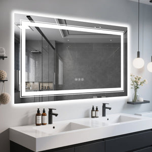 English Elm 40X24 Inch Frameless Led Bathroom Mirror – Smart, Dimmable Lighting, Anti-Fog & Modern Design Upgrade T3757P347029