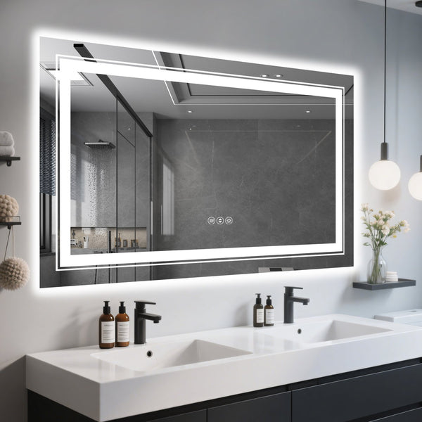 English Elm 40X24 Inch Frameless Led Bathroom Mirror – Smart, Dimmable Lighting, Anti-Fog & Modern Design Upgrade T3757P347029