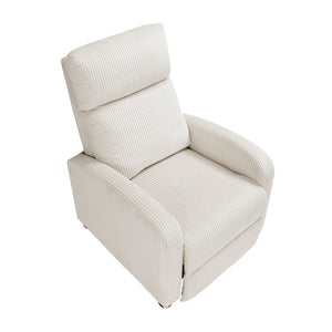 English Elm Modern Parsons Push Back Recliner Chair in Soft Corduroy Fabric — Sleek Comfortable Living Room Lounger with Solid Wood Frame and Easy Recline Mechanism Beige 30 L x 27 W x 21.5 H B011P395857