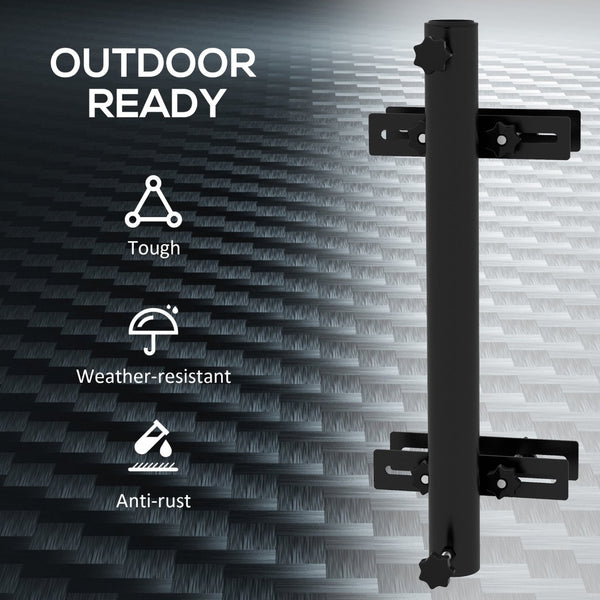 English Elm Outsunny Adjustable Patio Umbrella Holder - Space-Saving Clamp Bracket For Decks & Balconies W2225P174210-GIGA