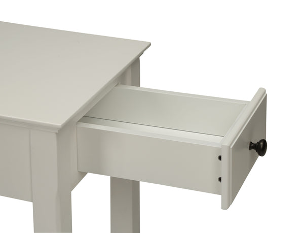 English Elm Bertie White Finish Accent Table with Drawer & Shelf, Tapered Wood Legs, Durable MDF, 40lb Top Capacity B2726P277922