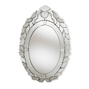 Baxton Studio Baxton Livia Venetian Style Accent Wall Mirror – Elegant Silver Floral Frame, Beveled Glass Design RXW-6162-1
