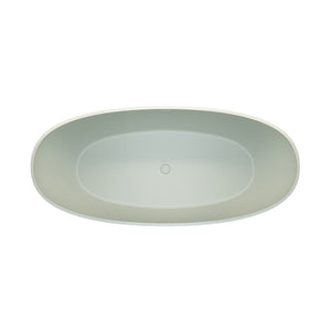 English Elm 67'' Solid Stone Resin Freestanding Soaking Tub with Ergonomic Curve for Modern Baths W2753P416680