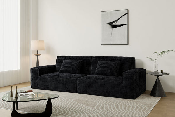 English Elm 106.3 Inch Large Striped Fabric Sofa - Modern Comfort For Living Rooms, Bedrooms & Apartments! W3147S00016