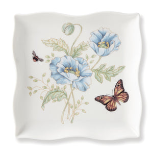 Lenox Butterfly Meadow Porcelain Candy Dish Floral Hand-painted Accent for Home and Kitchen Decor Square Dish 887964