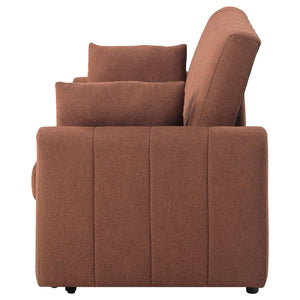 English Elm Westwind Bouclé Channel Tufted Sleeper Sofa with Pull Out Bed for Guest Rooms Copper B062P451685