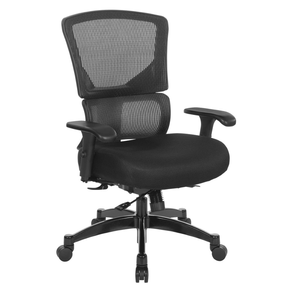 OSP Home Furnishings Big Tall Ergonomic Office Chair with Breathable Mesh Back and Lumbar Support for Long Days 639-3T1763