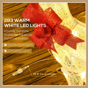 English Elm 3-piece Lighted Reindeer Family Set with Warm White Leds for Festive Outdoor Lawn Decor T3971P414552