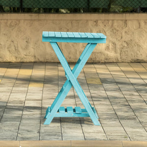 English Elm Summit Ridge Recycled Hdpe Outdoor Folding Bar Table Weather Resistant Eco Patio Teal B2745P409716