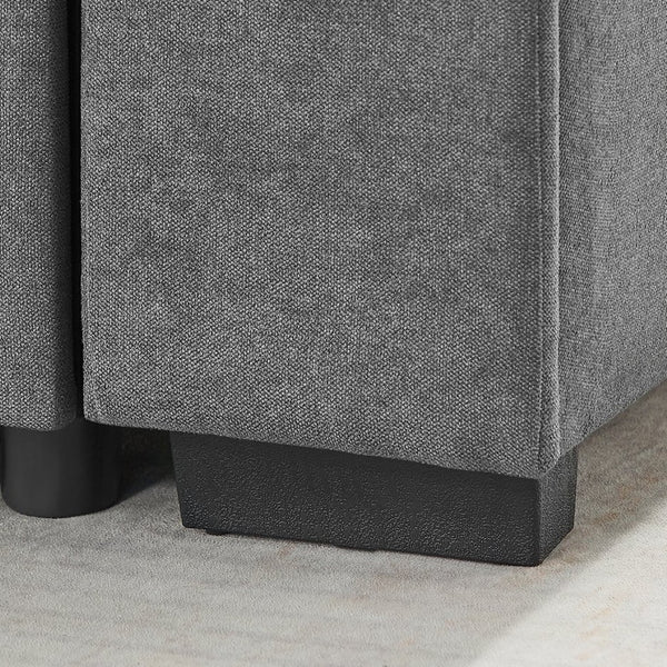 English Elm Toby Woven Fabric Sleeper Sectional with Storage Chaise Usb Ports and Coil Support Gray B061S00956