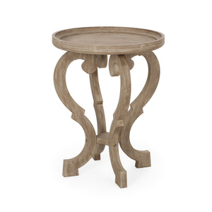 English Elm Christopher Knight Home® - End Table - Elegant French Country Accent Table With Hourglass Design & Natural Faux-Wood Finish N771P239454K
