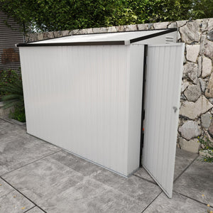 English Elm Outsunny Lean to Galvanized Steel Outdoor Storage Shed with Lockable Door and Air Vents W2225P229425