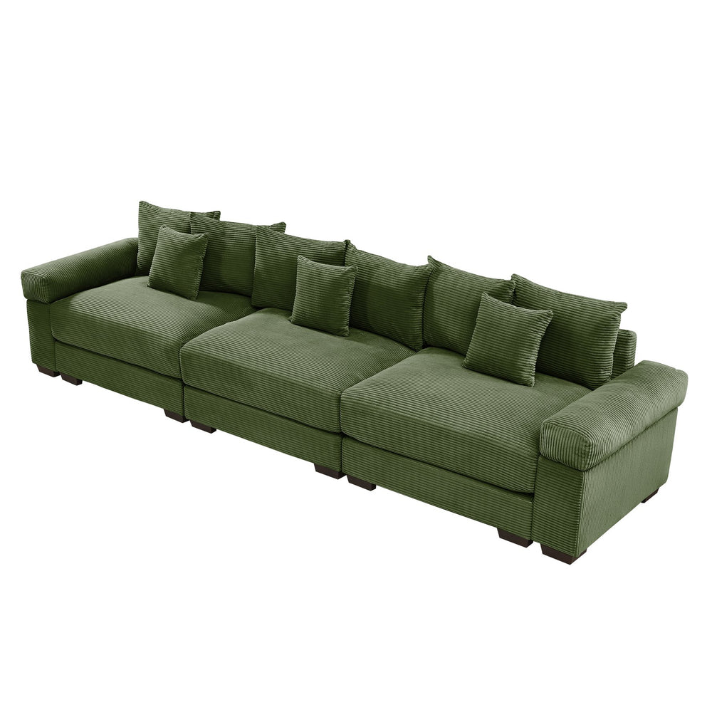 English Elm 130" Oversized Cloud Modular Sectional Couch - Plush Corduroy Sofa With Deep Seating & Easy Assembly W714S01332