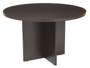 OSP Home Furnishings Napa Round Dining Table Seats Four to Six with Sturdy Base for Kitchen or Nook Espresso NAP-23-ESP