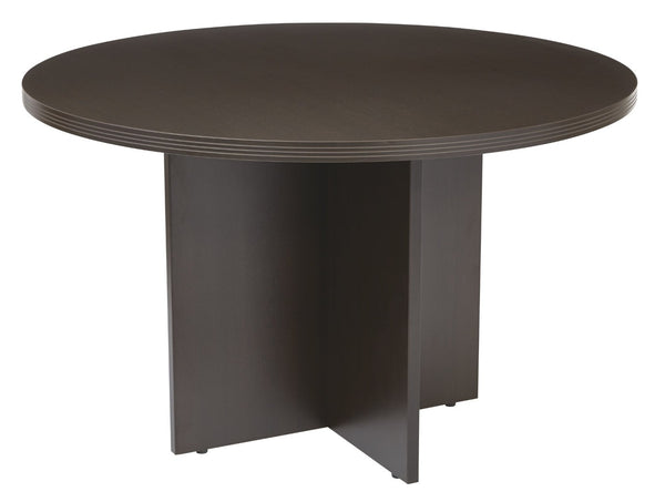 OSP Home Furnishings Napa Round Dining Table Seats Four to Six with Sturdy Base for Kitchen or Nook Espresso NAP-23-ESP
