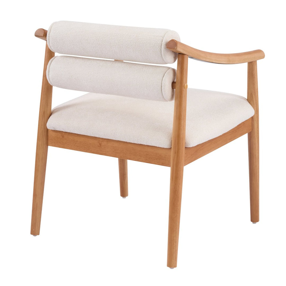 English Elm Indoor Solid Wood Dining Chairs Beige Upholstered Seat Modern Set of Two N772P410400B