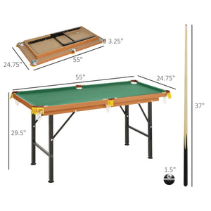 English Elm Soozier 55" Portable Folding Pool Table - Family-Friendly Game With Complete Accessories & Easy Storage W2225P217200-GIGA