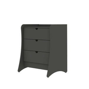 English Elm Coney 28" Nightstand with 3 Spacious Drawers, Curved Side Panels, Durable Painted MDF Finish Charcoal grey B365P398199