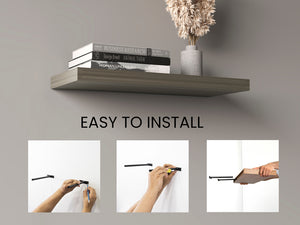 English Elm Ecco Floating Shelves Set of 2 31.5" — Sleek Matte Finish, Hidden Brackets, Sturdy Display Solution Olive 32 L x 11 W x 4 H B200P350340