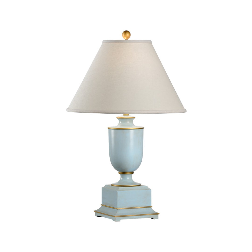 Wildwood Old Washed Urn Lamp Hand-Finished In Worn Blue — Vintage-Inspired 30" Table Lamp For Coastal, Farmhouse DéCor, Ambient Lighting 8882
