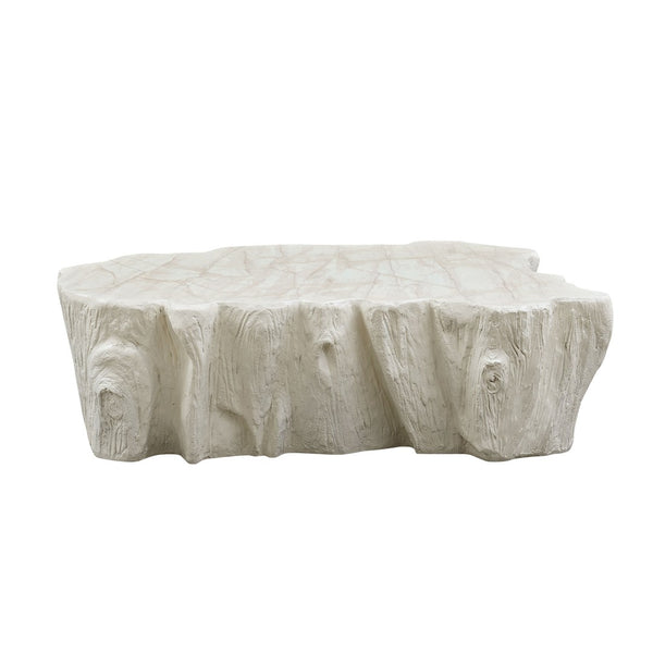 English Elm 48.62 Inch Organic Sculptural Fiberglass Coffee Table Ready to Use Modern Living Room W876P401274
