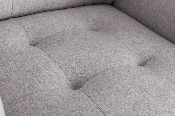 English Elm Victoria Tufted Linen Accent Armchair with Silver Legs Side Pockets and Throw Pillow B06177997