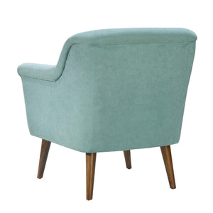 English Elm Shelby Oversized Mid-century Armchair Teal Woven Fabric Walnut Legs Living Room B06177999