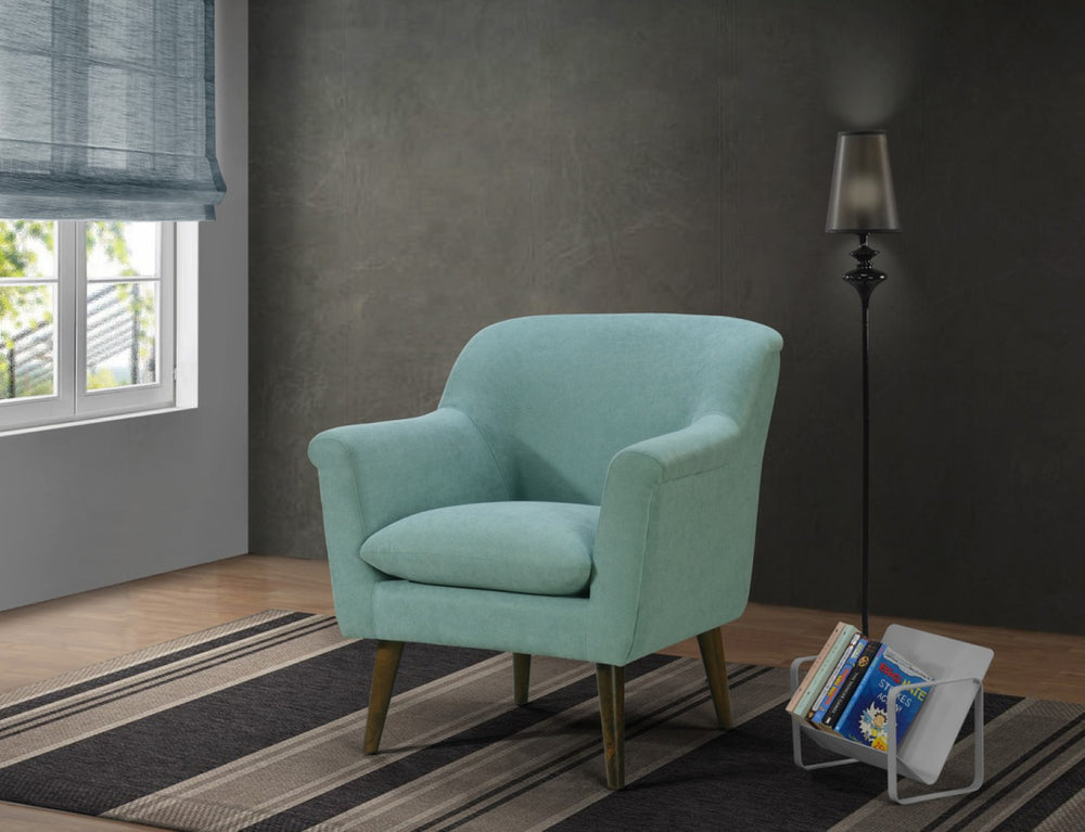 English Elm Shelby Oversized Mid-century Armchair Teal Woven Fabric Walnut Legs Living Room B06177999