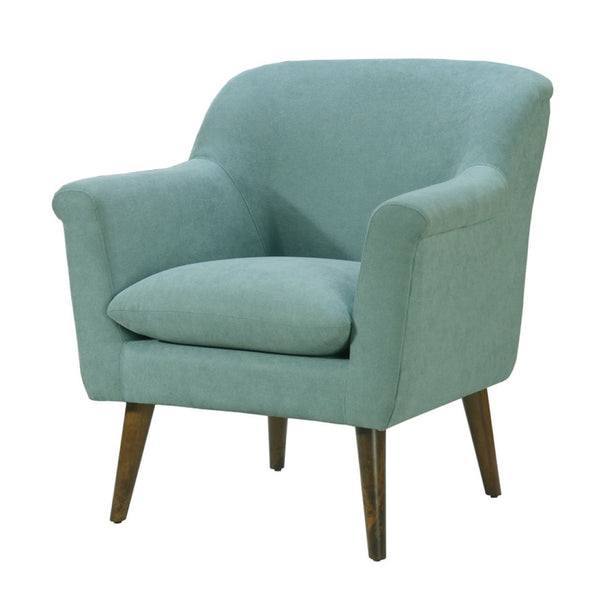 English Elm Shelby Oversized Mid-century Armchair Teal Woven Fabric Walnut Legs Living Room B06177999