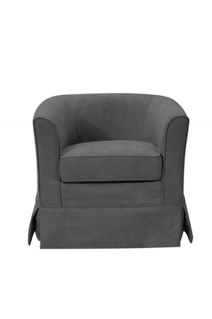 English Elm Tucker Woven Fabric Barrel Swivel Chair Sculptural Accent for Living Room Spaces B06178004