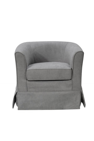 English Elm Tucker Woven Fabric Barrel Swivel Chair Sculptural Accent for Living Room Spaces B06178007