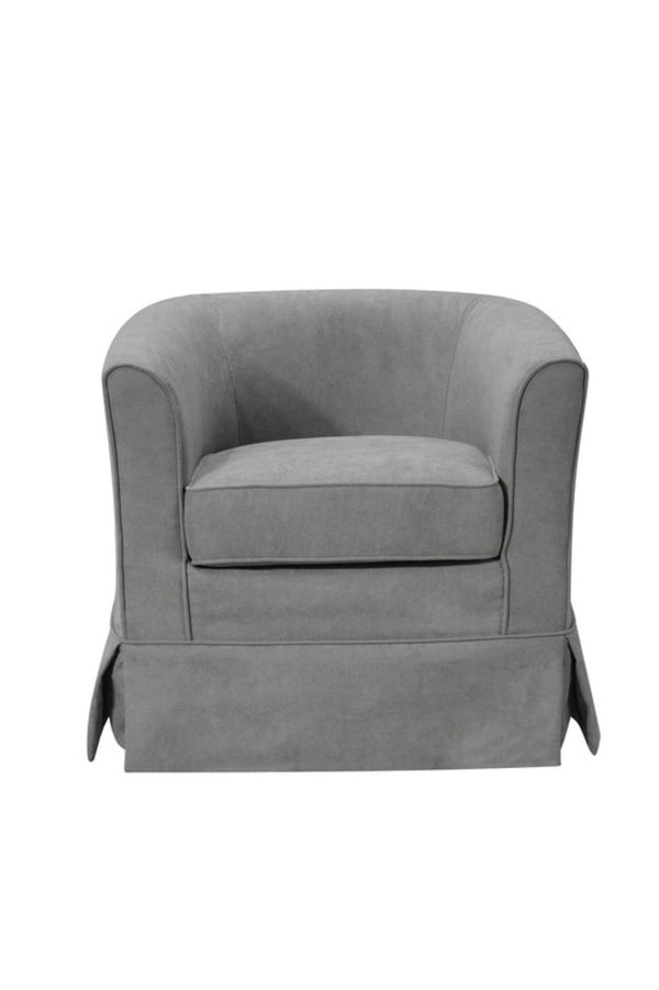 English Elm Tucker Woven Fabric Barrel Swivel Chair Sculptural Accent for Living Room Spaces B06178007
