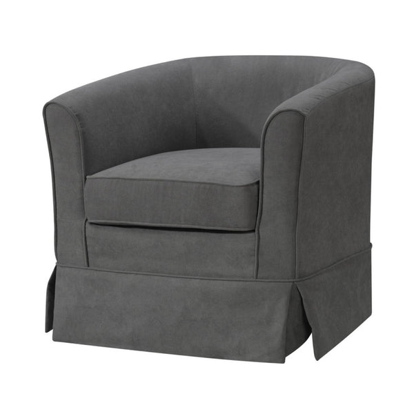 English Elm Tucker Woven Fabric Barrel Swivel Chair Sculptural Accent for Living Room Spaces B06178004