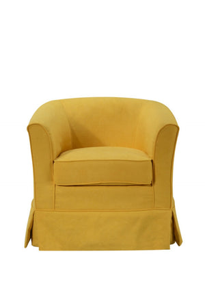 English Elm Tucker Woven Fabric Barrel Swivel Chair Sculptural Accent for Living Room Spaces B06178005