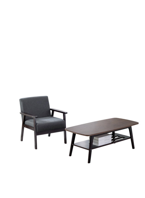 English Elm Bahamas Natural Wood Coffee Table and Accent Chair Set for Cozy Living Rooms B061S00270