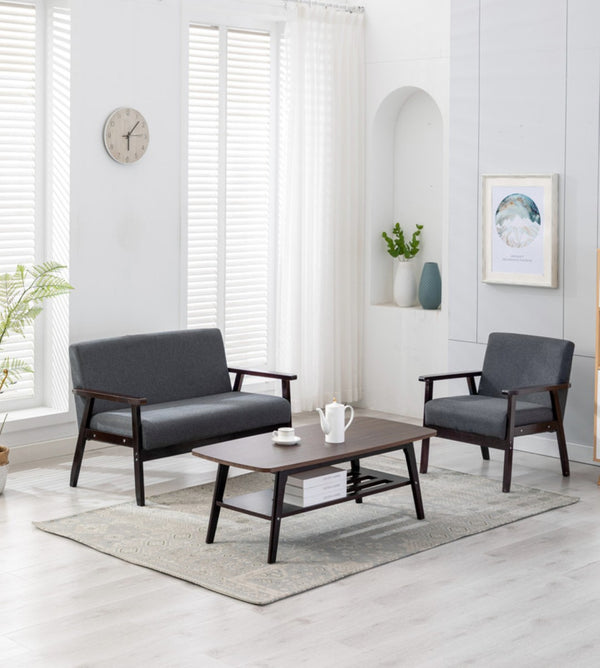 English Elm Bahamas Three Piece Living Room Set with Solid Wood Frame and Espresso Finish B061S00272