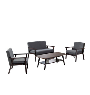 English Elm Bahamas Four Piece Living Room Set Solid Wood Frame Espresso Finish Sofa Grouping B061S00273