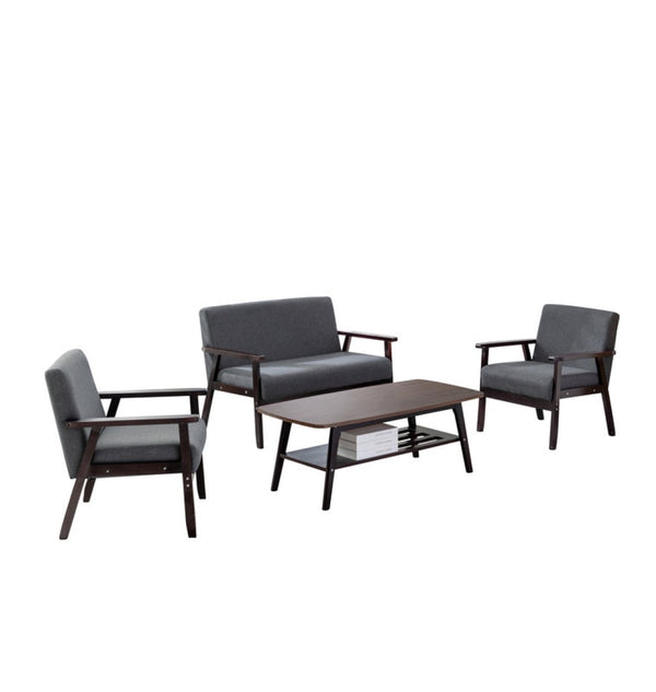 English Elm Bahamas Four Piece Living Room Set Solid Wood Frame Espresso Finish Sofa Grouping B061S00273