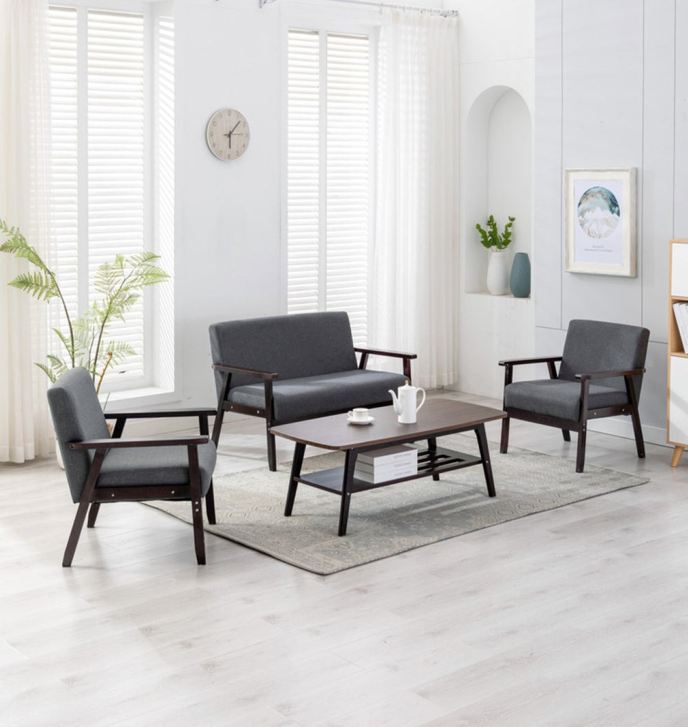 English Elm Bahamas Four Piece Living Room Set Solid Wood Frame Espresso Finish Sofa Grouping B061S00273