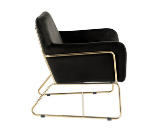 English Elm Keira Velvet Accent Chair with Gold Metal Legs for Bedroom or Living Room Glam Decor B06178008