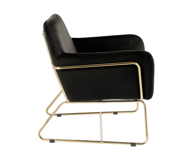 English Elm Keira Velvet Accent Chair with Gold Metal Legs for Bedroom or Living Room Glam Decor B06178008