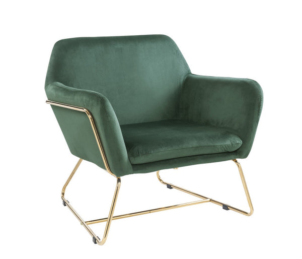 English Elm Keira Velvet Accent Chair with Gold Metal Legs for Glam Living Spaces Green B06178051