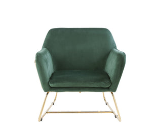 English Elm Keira Velvet Accent Chair with Gold Metal Legs for Glam Living Spaces Green B06178051