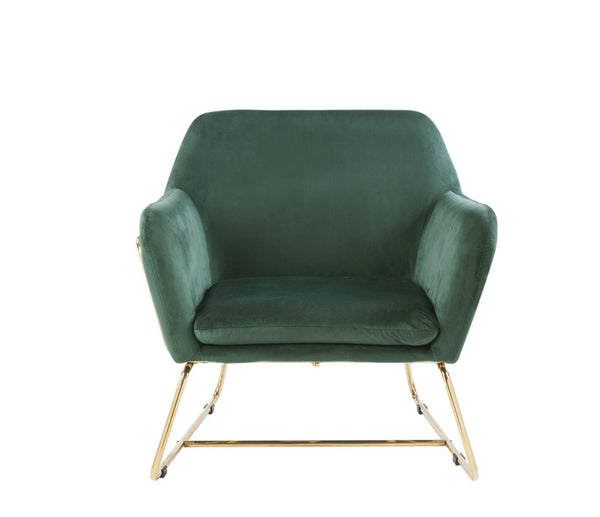 English Elm Keira Velvet Accent Chair with Gold Metal Legs for Glam Living Spaces Green B06178051